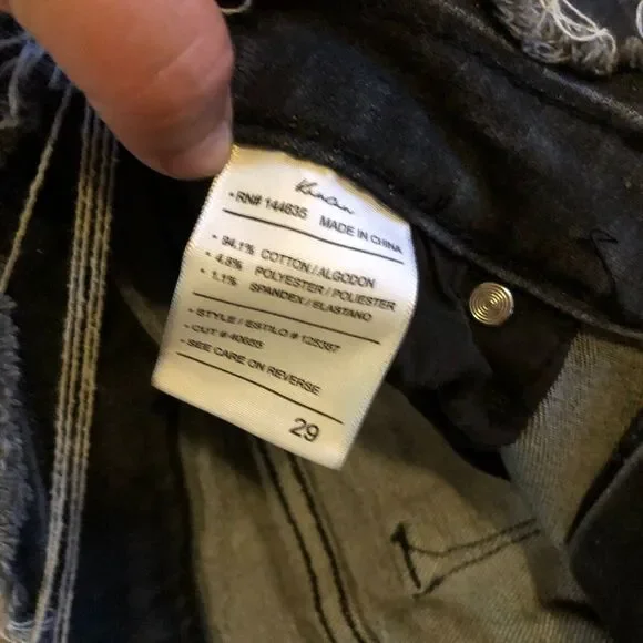 Kancan for Maurice’s raw waist hem distressed estillo grey black size 29 skinny - Picture 6 of 7